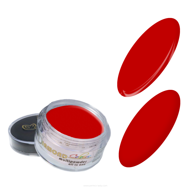 DIAMOND MULTIPOWDER COLOURS all in one - kolorowy proszek akrylowy CZERWONY 10 ml